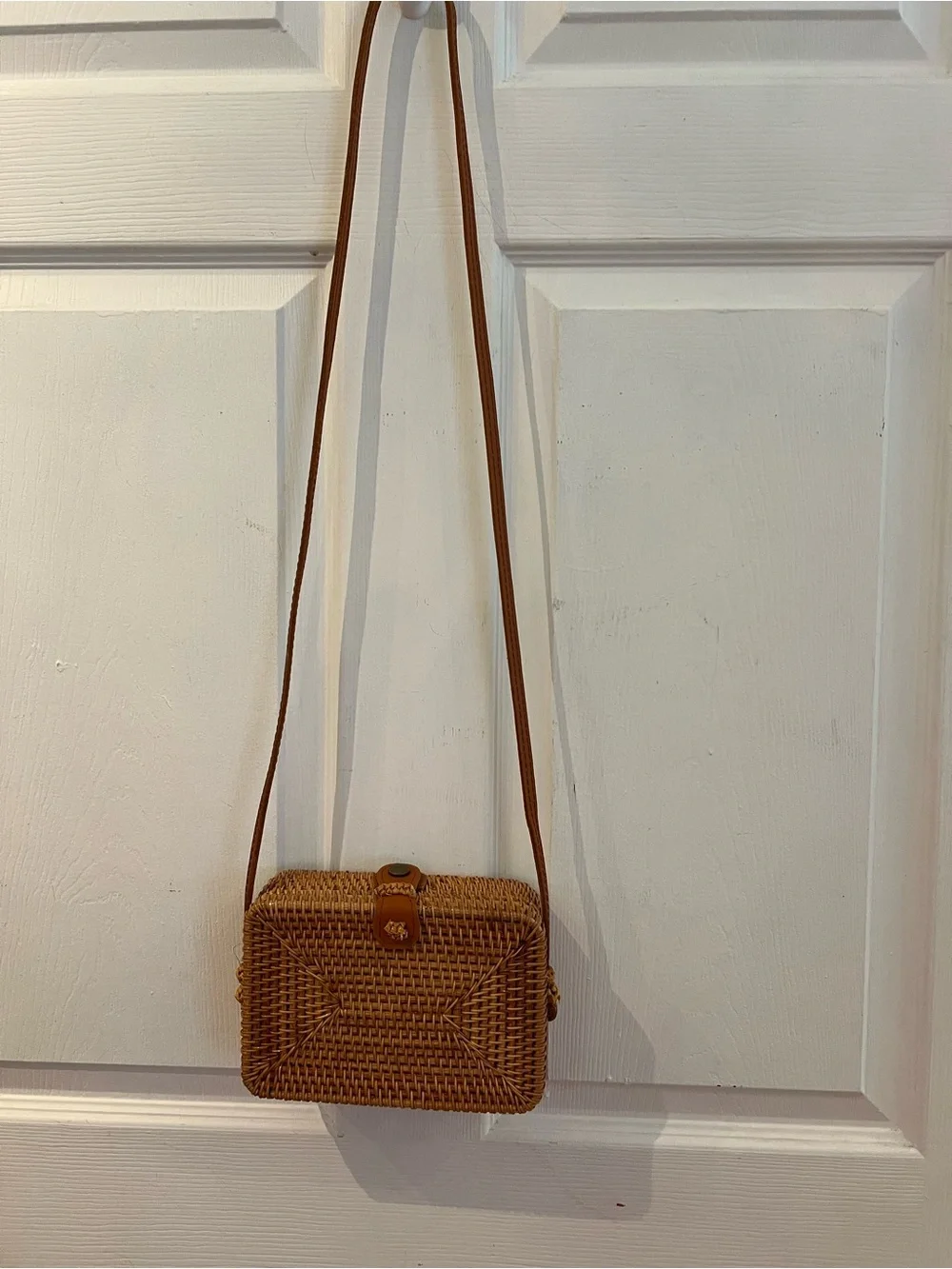 Woven Straw Crossbody Bag in Brown - Women's Shoulder Bag